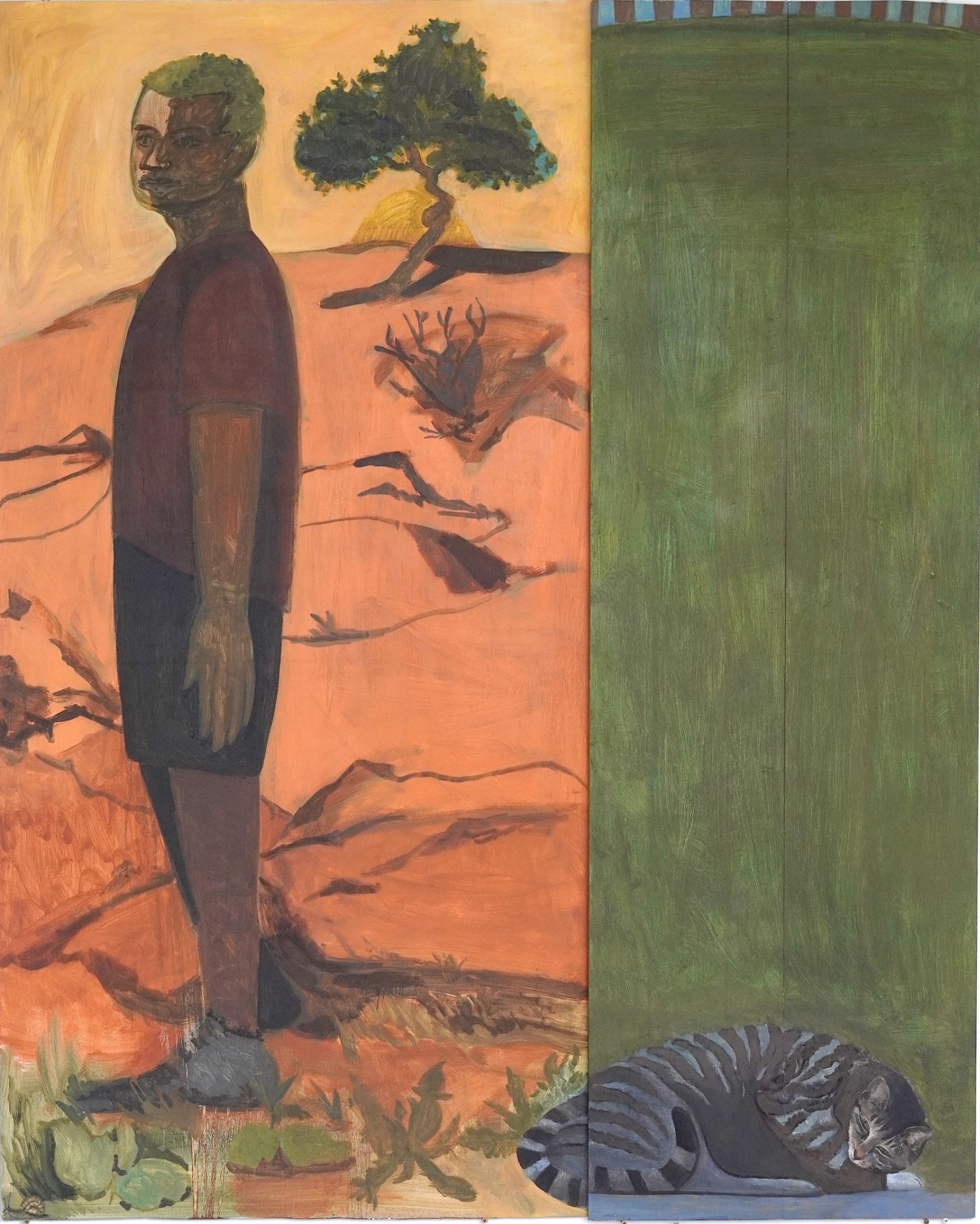 Dans quelles maisons je d'or ?, 2025, huile sur bois, 200 x 150 cm