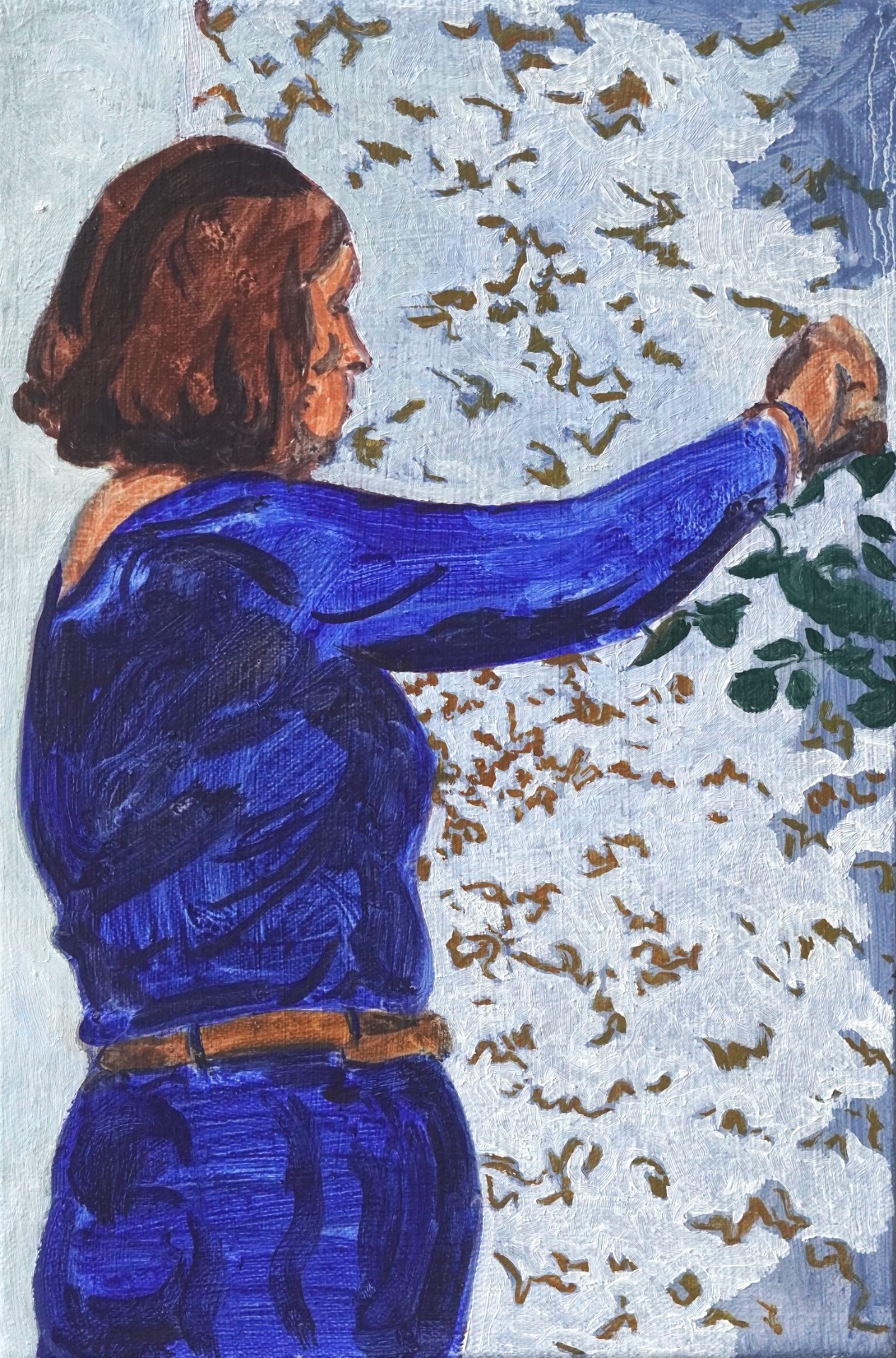 She sings sings sings mélody, 2025, huile sur toile, 20 x 30 cm