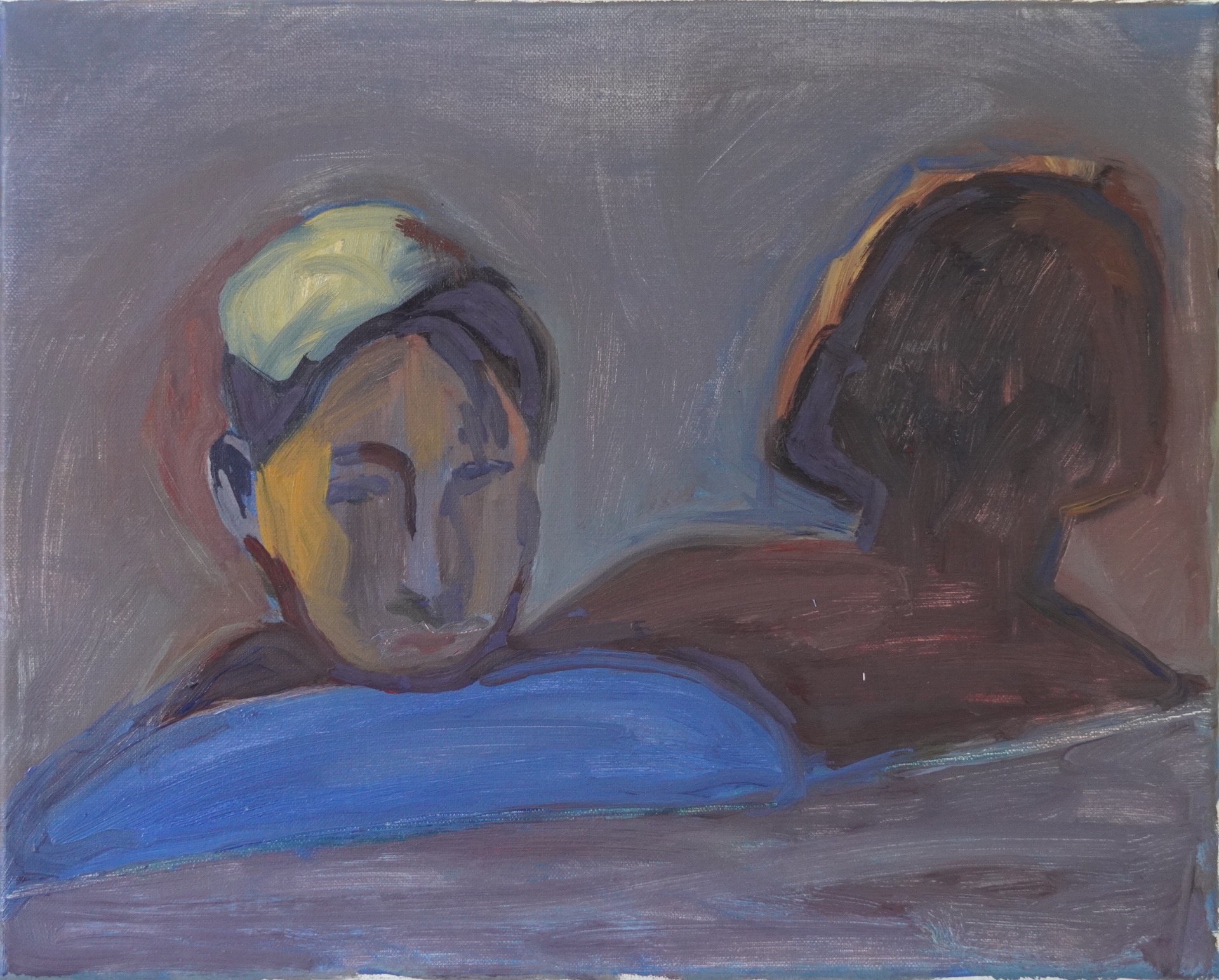 Vagues, 2022, huile sur toile, 33 x 41 cm