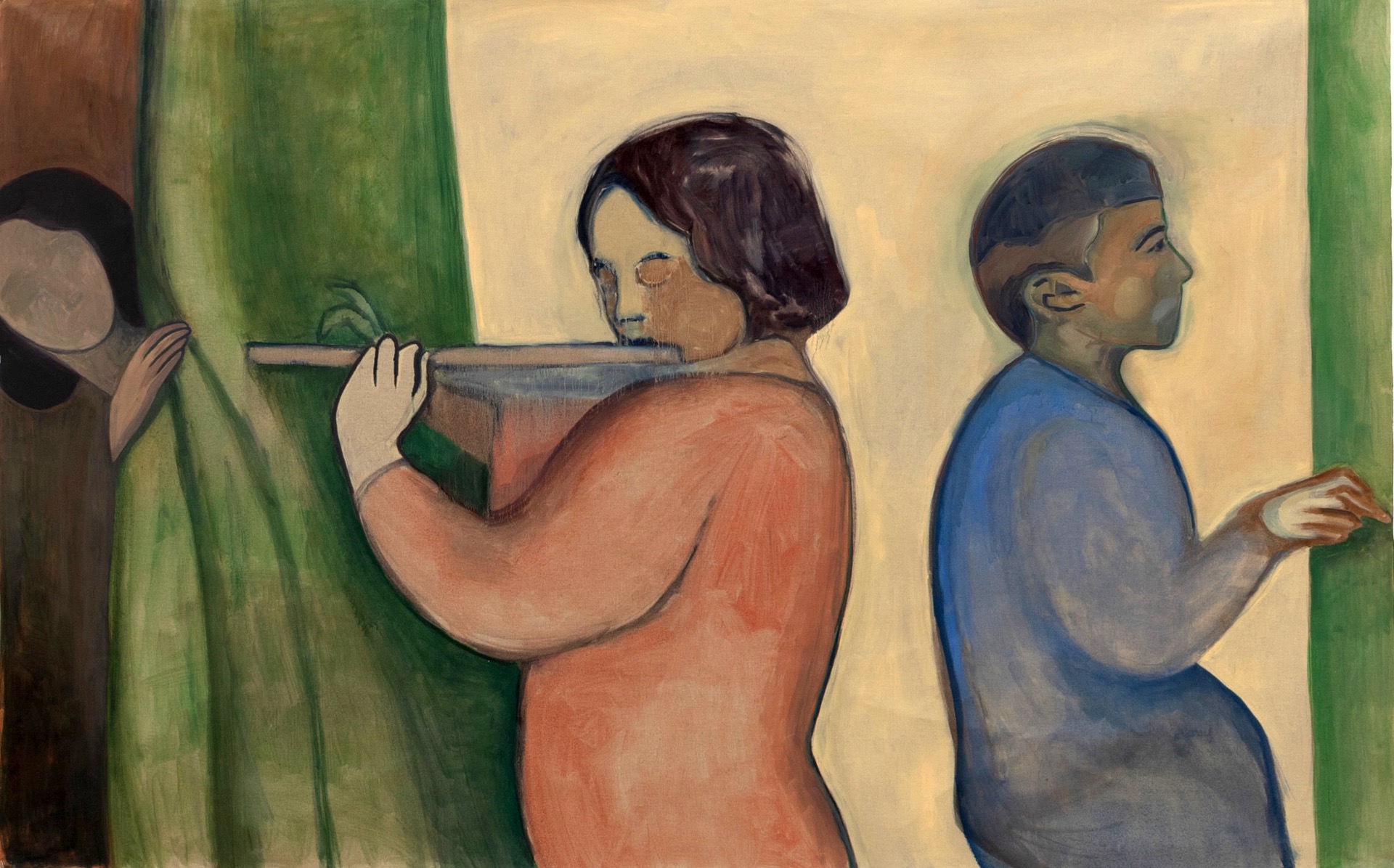 La cantatrice, 2022, huile sur toile nue, 200 x 126 cm