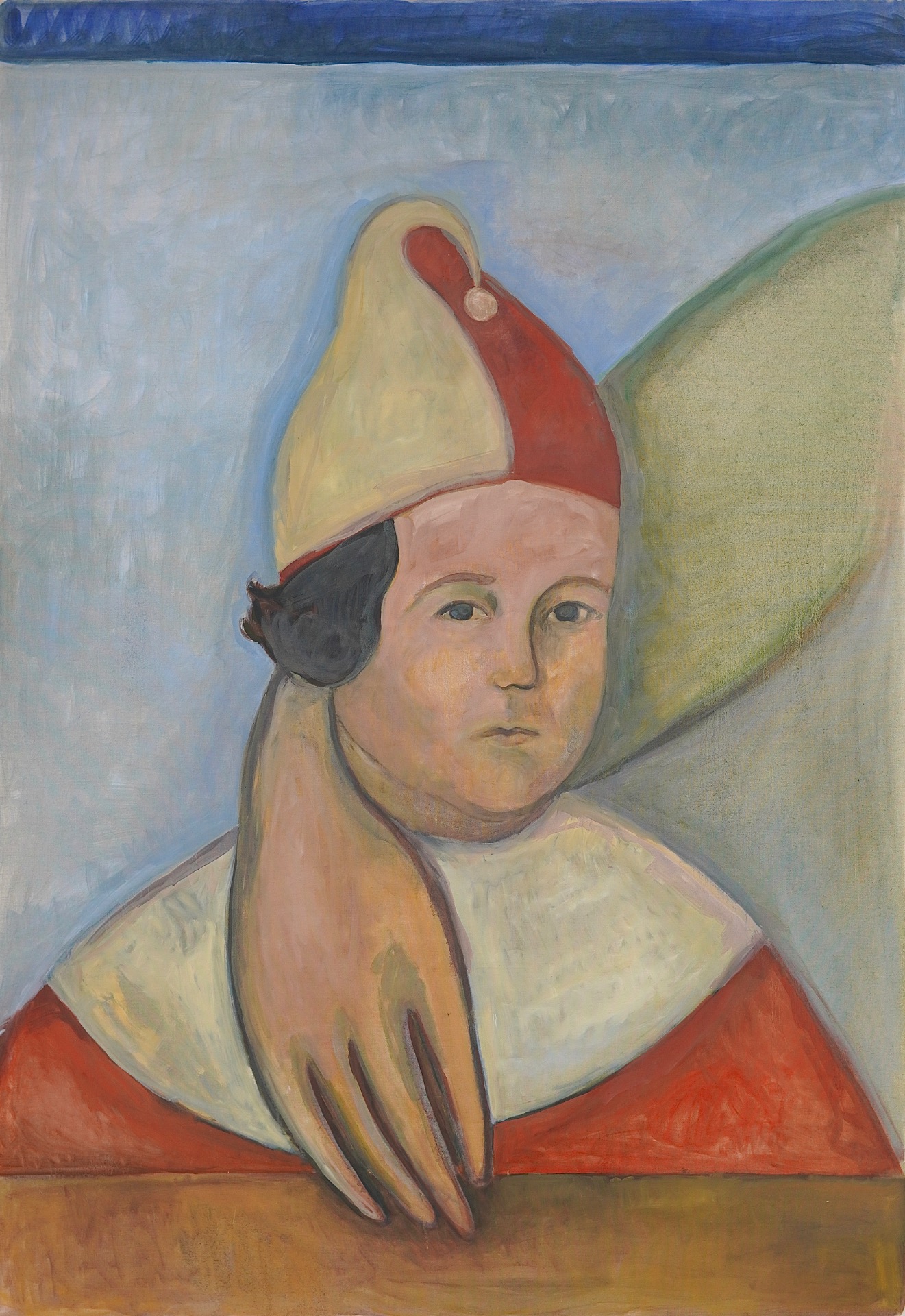 Clown dans une boite à chaussure, 2022, huile sur toile nue, 200 x 150 cm