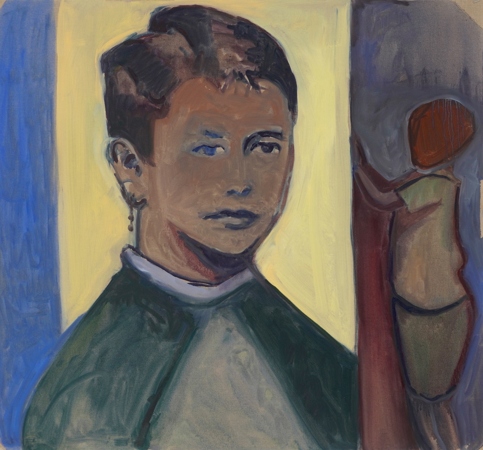 Maria, 2022, huile sur toile nue, 81,5 x 74,5 cm