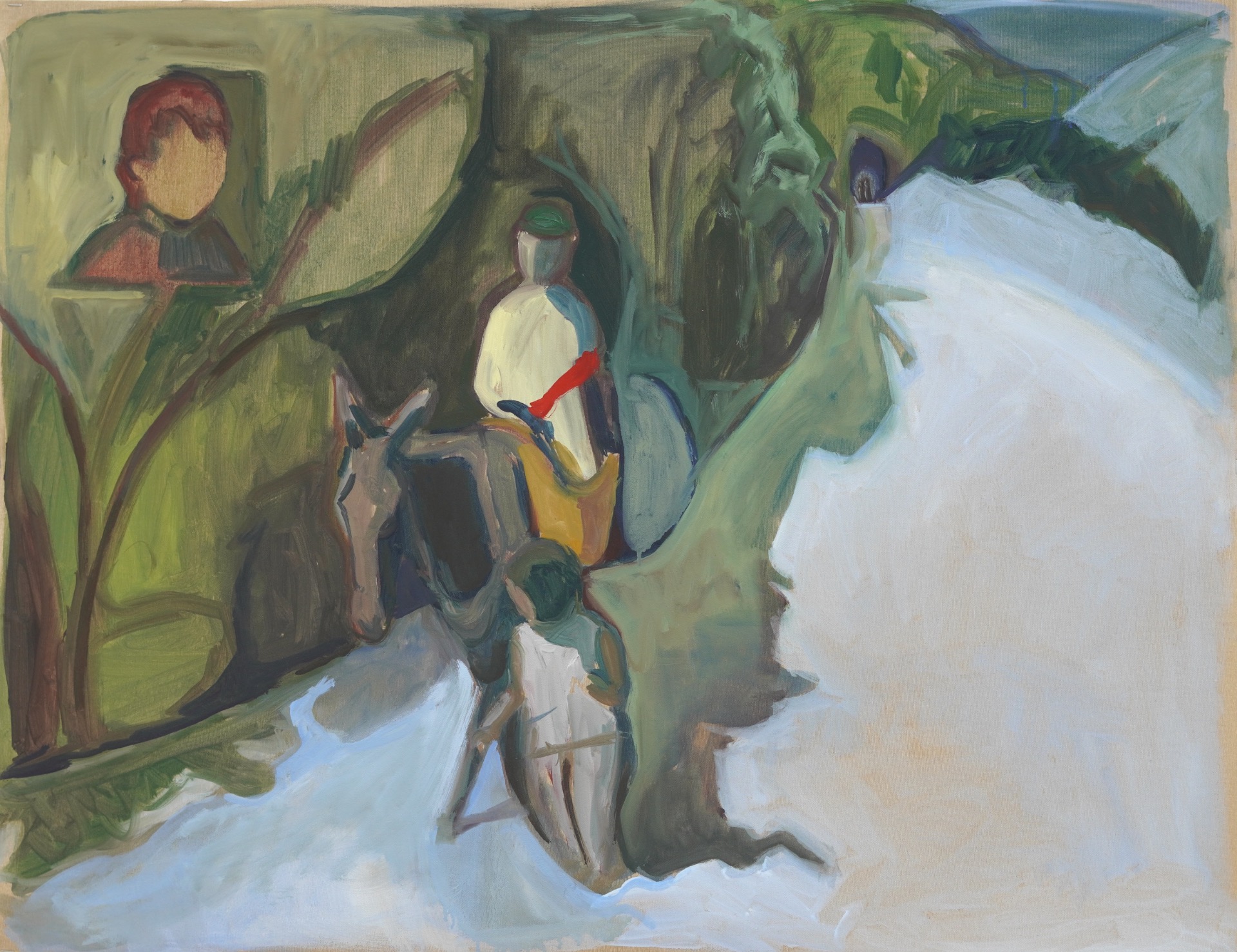 Paysage, 2022, huile sur toile nue, 97,5 x 74 cm