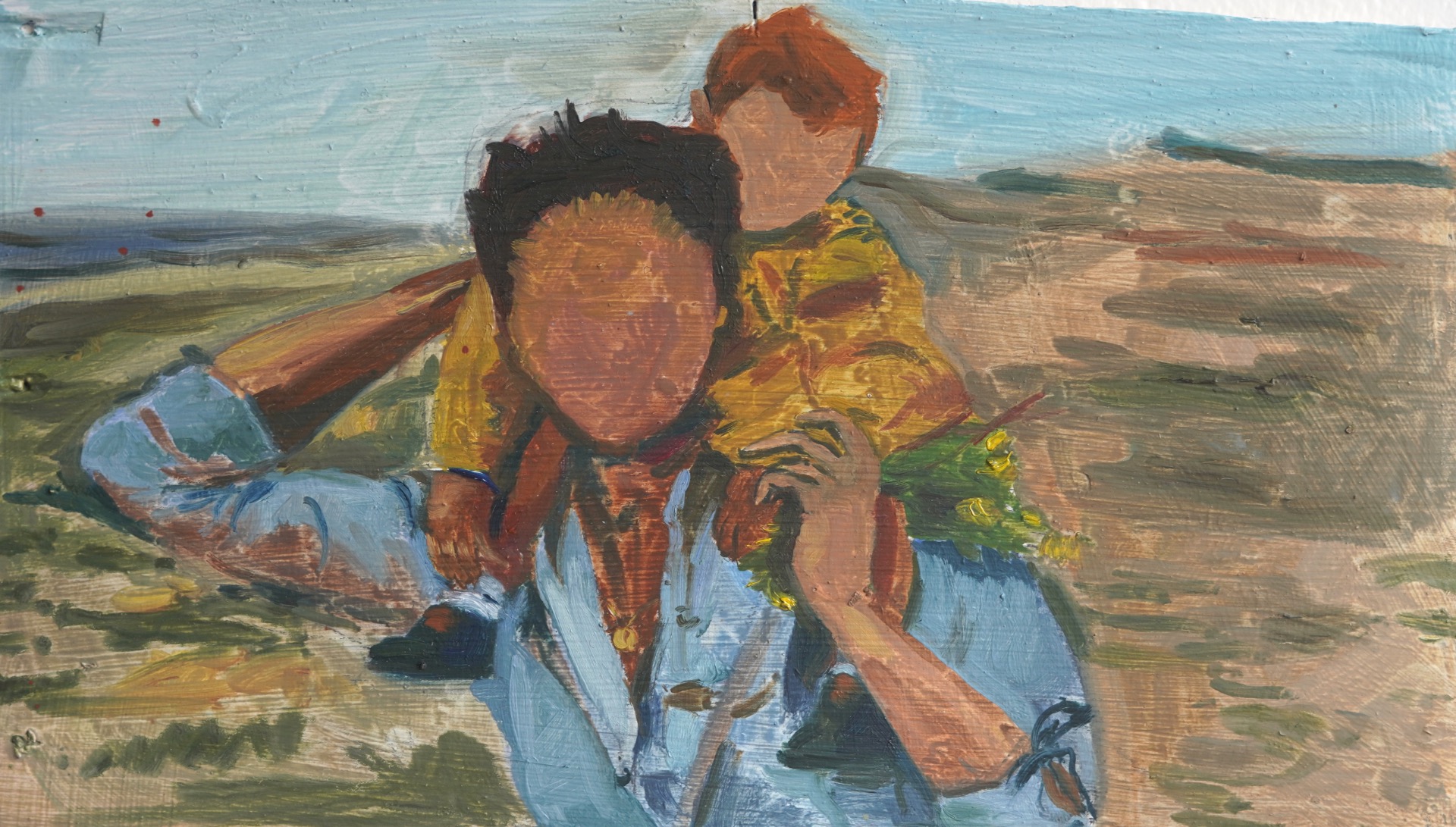 Sous les jupons huile sur bois, 2024, huile sur bois, 25 x 15 cm