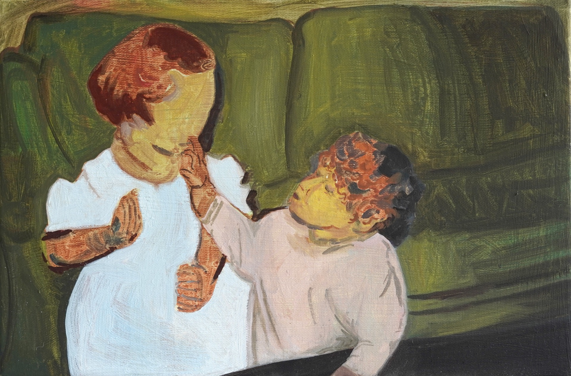 Les montagnes de sucre, 2024, huile sur toile, 20 x 40 cm