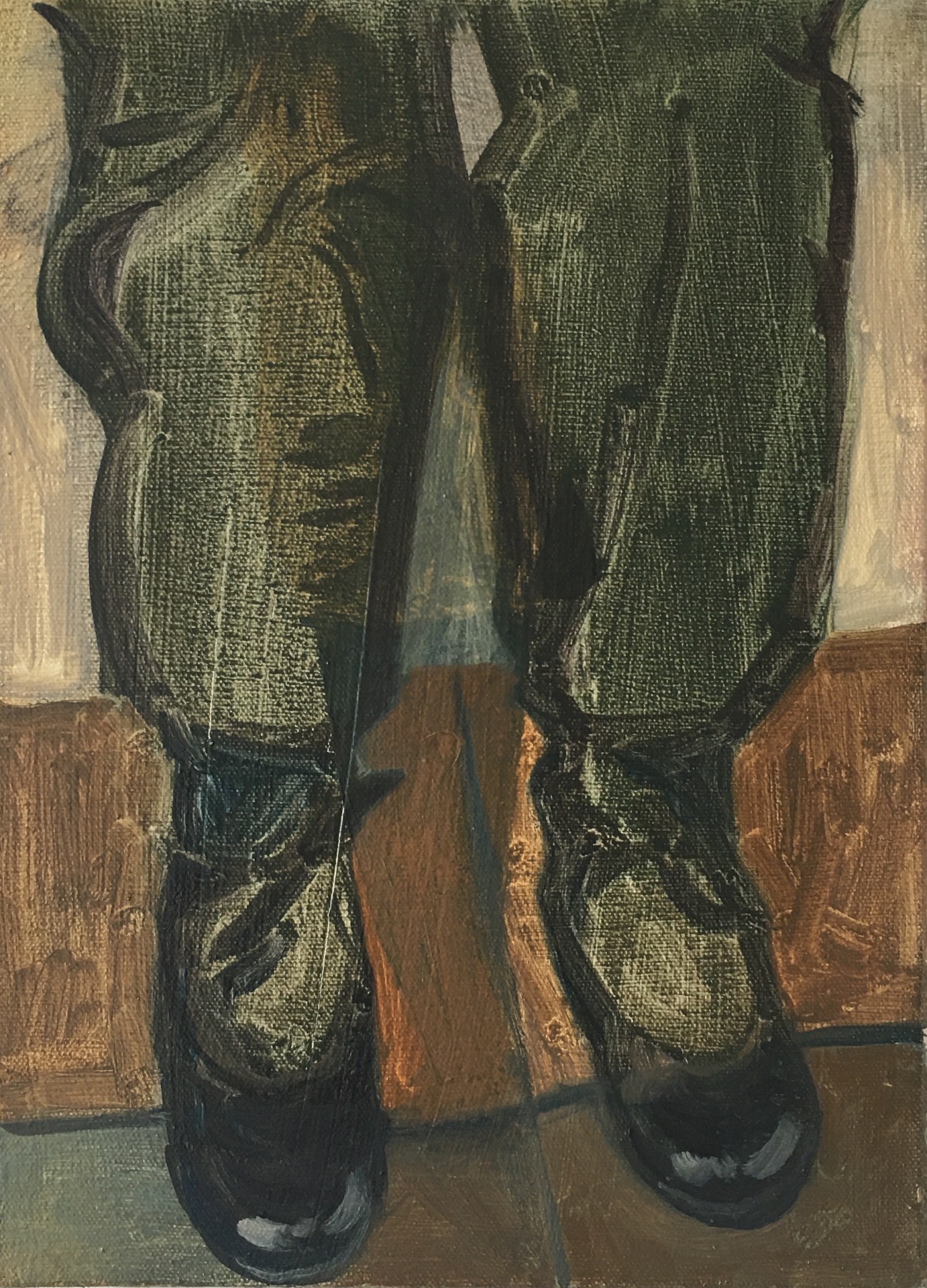 Claquettes, 2024, huile sur toile, 27 x 22 cm