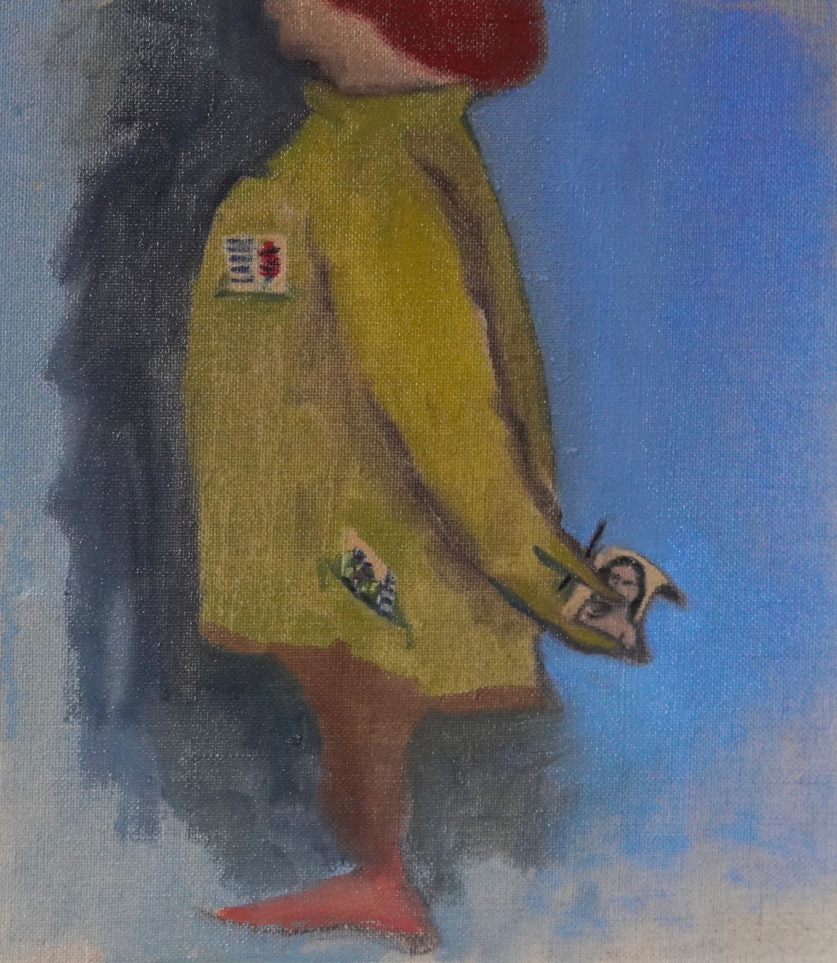 L’apprenti, 2023, huile sur toile nue, 27 x 23 cm